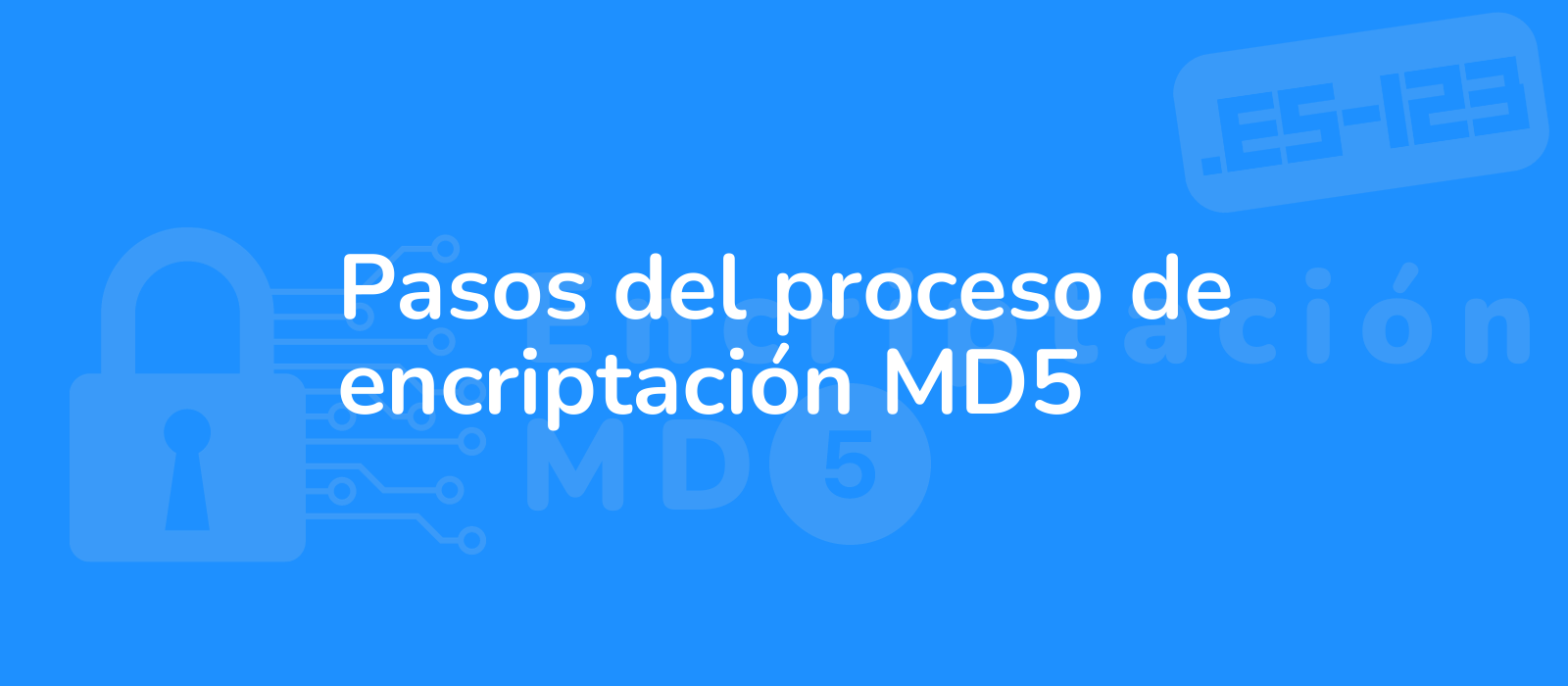 the description for the representative image of the title pasos del proceso de encriptacion md5 could be step by step guide to md5 encryption process depicted with visual elements in a blue toned detailed composition